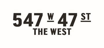 New York apartment for rent - A black and white image of 547 W 47 St The West.