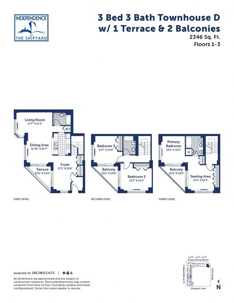 Floor plan for 3 beds, 3 baths, 2346 sqft