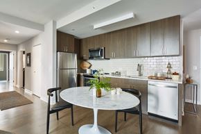 Jersey City apartment for rent - a kitchen or kitchenette at locale dallas victory park