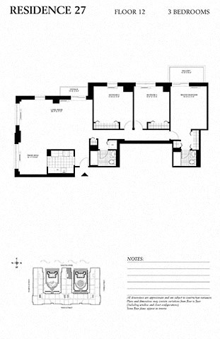 Floor plan for 3 beds, 2 baths, 1322 sqft