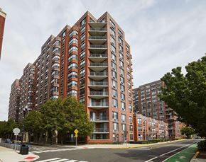 Hoboken apartment for rent - south view of the condominiums from the street