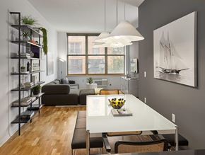 Hoboken apartment for rent - a view of the living room from the dining room