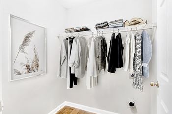 Spacious walk-in closets