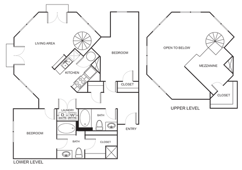 Floor plan for 2 beds, 2 baths, 1471 sqft