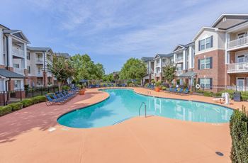 Resort style pool with sun deck