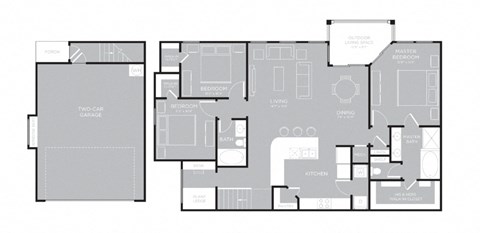Floor plan for 3 beds, 2 baths, 1579 sqft