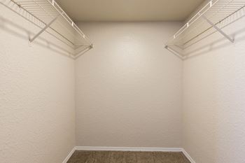 Spacious walk-in closets