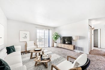Bright apartment living room with natural light