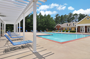 Lawrenceville apartment for rent - Swimming pool with lounge chairs, tanning deck.