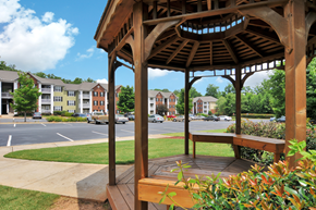Lawrenceville apartment for rent - Gazebo with the apartment buildings in the background.