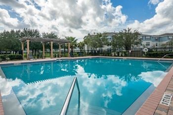 Large swimming pool with sun deck