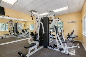 Jacksonville apartment for rent - Fitness center with strength and conditioning equipment and large windows for natural lighting