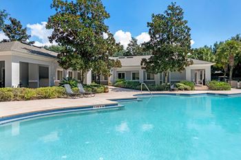 Large swimming pool with sun deck