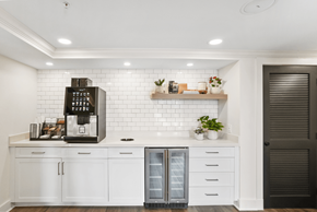 Coral Gables apartment for rent - a kitchen with white cabinets and a white counter top