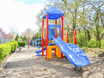 Playground with tire swing