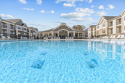 Raleigh apartment for rent - A large swimming pool in front of a resort at Litchford 315 Apartments, North Carolina