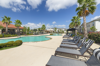 Resort-style swimming pool with sundeck