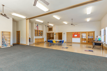 Recreation and activity room with partition