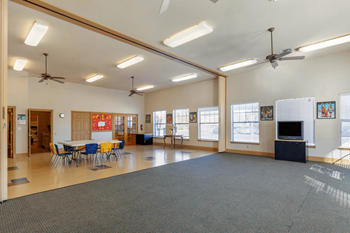 Recreation and activity room with partition