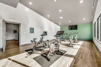 Fitness center with on demand classes, and peloton bikes
