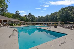 Raleigh apartment for rent - A large swimming pool with a no diving sign.