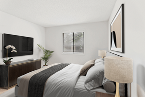 Raleigh apartment for rent - Bedroom With TV at The Parke at Trinity Apartment Homes, Raleigh, 27607