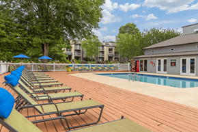 Raleigh apartment for rent - Swimming Pool With Relaxing Sundecks at The Parke at Trinity Apartment Homes, North Carolina, 27607