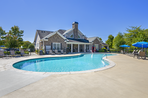 Knoxville apartment for rent - A large house with a pool in the backyard.