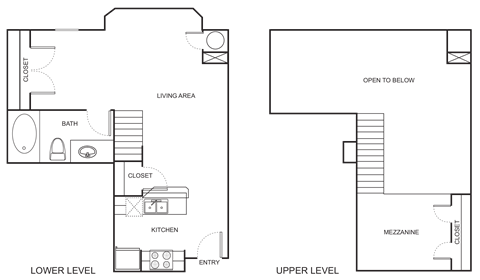 Floor plan for studio, 1 bath, 759 sqft