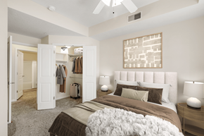 Salt Lake City apartment for rent - a bedroom with a bed and a closet