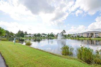 Stocked lake with walking trail