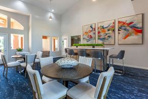 Mesa apartment for rent - Clubhouse Seating Area with Dining Tables Next to Brar Counter with Bar Stools