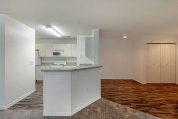 White european style cabinetry with open layout
