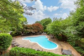 Montgomery Village apartment for rent - Aerial View of Swimming Pool Surrounded by Trees