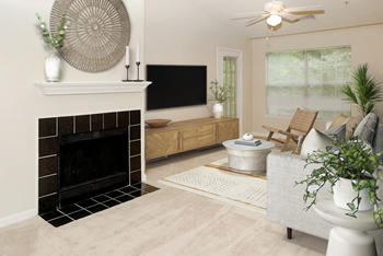 Tiled wood burning fireplaces