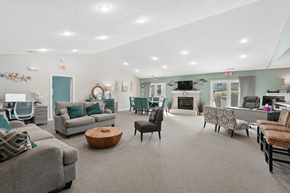 Virginia Beach apartment for rent - clubhouse with tables and chairs