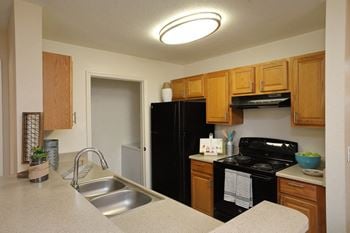Open kitchen with breakfast bar