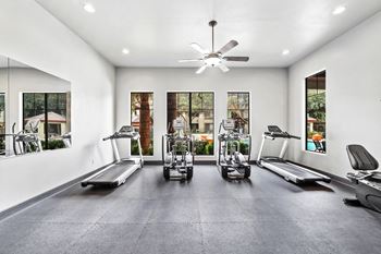 Fitness center with treadmills and equipment