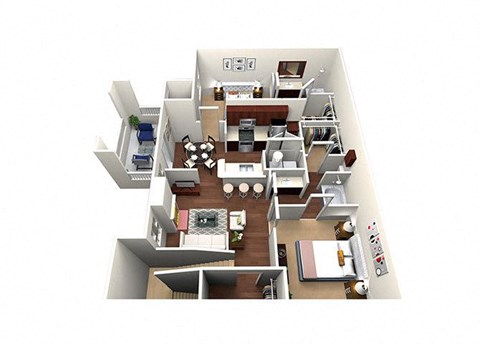 Floor plan for 2 beds, 2 baths, 1182 sqft