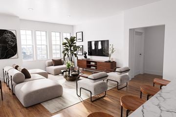 Bay Shore apartment for rent - a living room with couches and chairs and a television