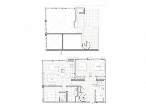 Floor plan for 3 beds, 2 baths, 1409 sqft