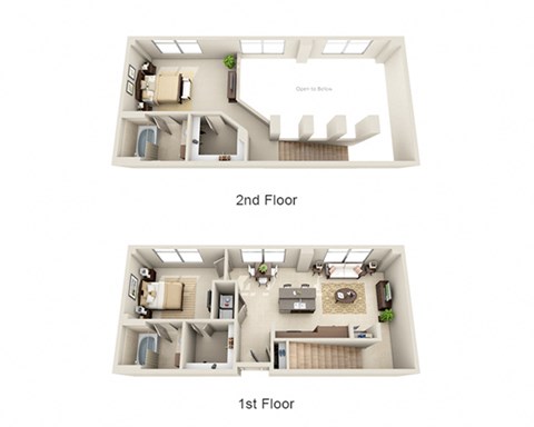 Floor plan for 2 beds, 2 baths, 1556 sqft