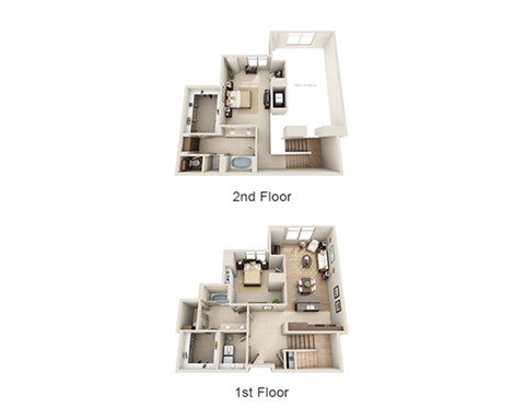Floor plan for 2 beds, 2 baths, 1794 sqft