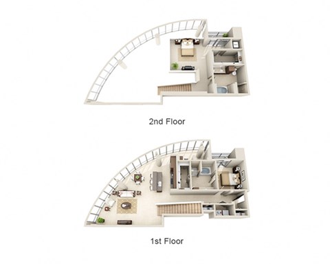 Floor plan for 2 beds, 2 baths, 1924 sqft