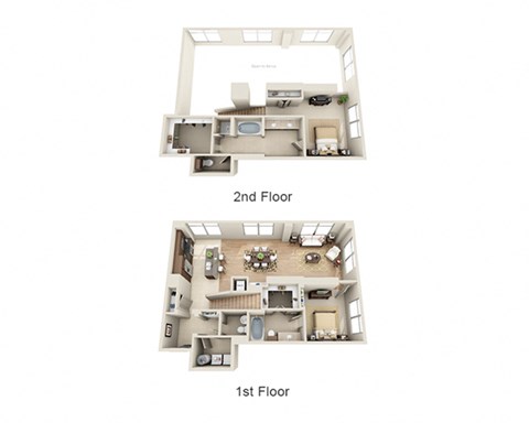 Floor plan for 2 beds, 2.5 baths, 1894 sqft