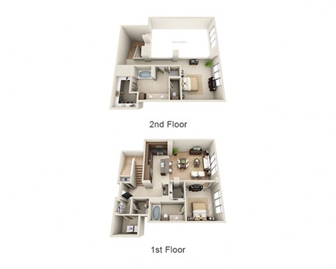 Floor plan for 2 beds, 2.5 baths, 1771 sqft