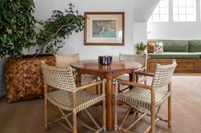 Santa Ana apartment for rent - A dining room with a round table and chairs.