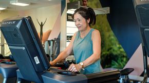 Fremont apartment for rent - a woman working on a treadmill in a gym