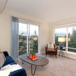 Bellevue apartment for rent - a living room with a couch and a chair