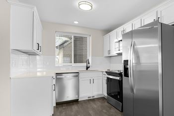 Fully-equipped kitchen with stainless steel appliances